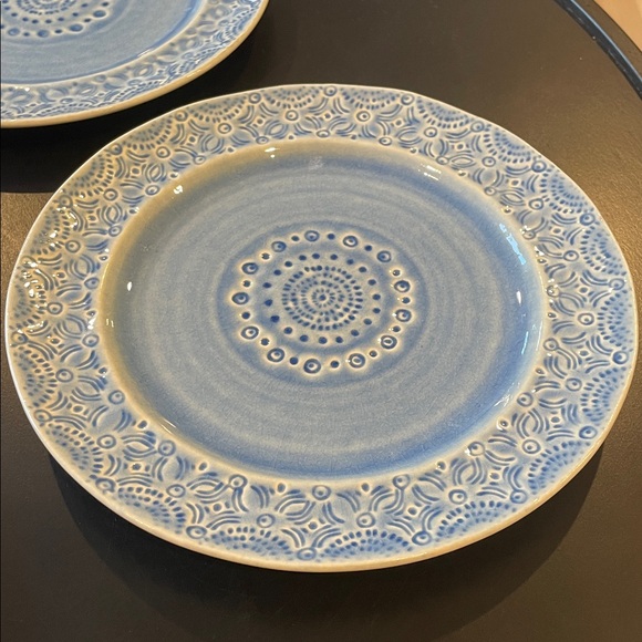 Set of four Anthropologie old Havana salad plates blue - Picture 3 of 10